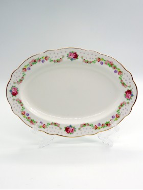 Porcelain 12" Roses Oval Plate (2 Pcs) With Gift Box